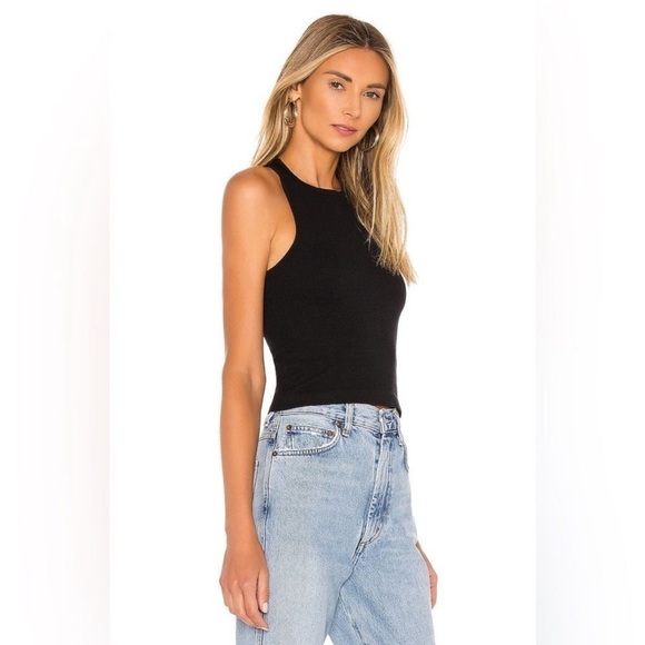 Free People Intimately Hayley High Neck Racerback Black Tank Top XS Small - Picture 1 of 6
